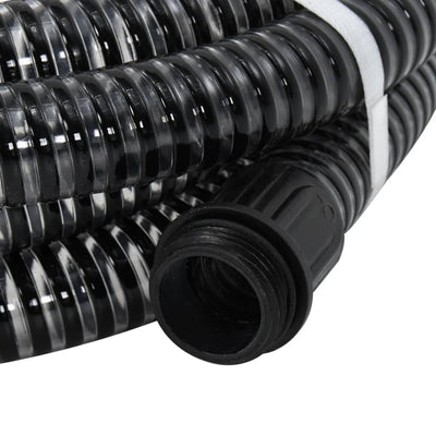 Vidaxl zuigslang met messing koppelingen 1,1'' 7 m pvc zwart