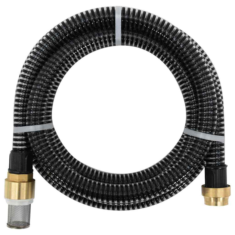 Vidaxl zuigslang met messing koppelingen 1,1'' 10 m pvc zwart