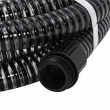 Vidaxl zuigslang met messing koppelingen 1,1'' 25 m pvc zwart - afbeelding 2