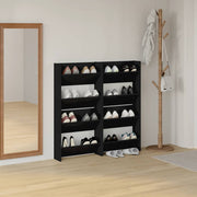 Vidaxl wandschoenenkasten 4 st 60x18x60 cm bewerkt hout zwart - afbeelding 3