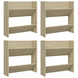 Vidaxl wandschoenenkasten 4 st 60x18x60 cm bewerkt hout sonoma eiken - afbeelding 2