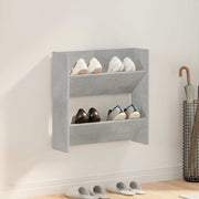 Vidaxl wandschoenenkast 60x18x60 cm spaanplaat betongrijs - afbeelding 1
