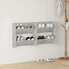 Vidaxl wandschoenenkasten 2 st 60x18x60 cm spaanplaat betongrijs