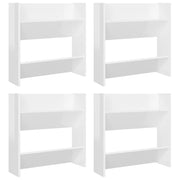 Vidaxl wandschoenenkasten 4 st 60x18x60 cm bewerkt hout hoogglans wit - afbeelding 2
