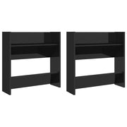 Vidaxl wandschoenenkasten 2 st 60x18x60 cm hout hoogglans zwart - afbeelding 2