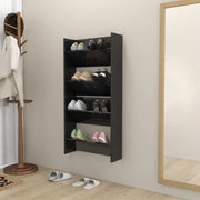 Vidaxl wandschoenenkasten 2 st 60x18x60 cm hout hoogglans zwart - afbeelding 3