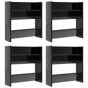 Vidaxl wandschoenenkasten 4 st 60x18x60 cm hout hoogglans zwart - afbeelding 2
