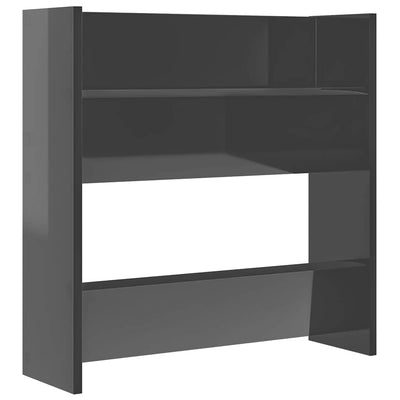 Vidaxl wandschoenenkast 60x18x60 cm bewerkt hout hoogglans grijs