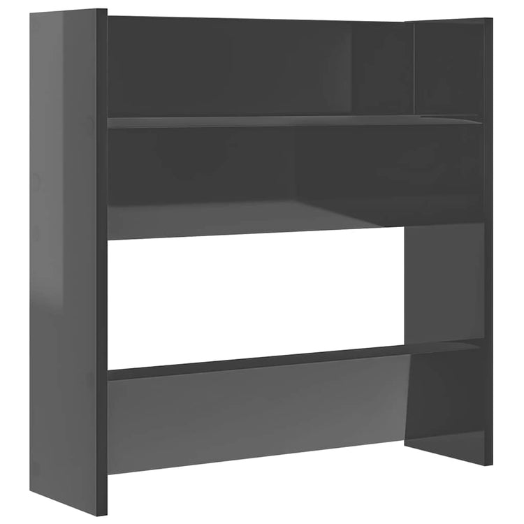 Vidaxl wandschoenenkast 60x18x60 cm bewerkt hout hoogglans grijs