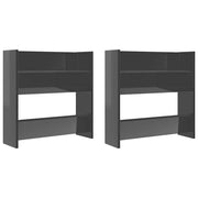 Vidaxl wandschoenenkasten 2 st 60x18x60 cm hout hoogglans grijs - afbeelding 2