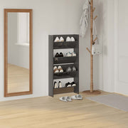 Vidaxl wandschoenenkasten 2 st 60x18x60 cm hout hoogglans grijs - afbeelding 3