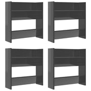 Vidaxl wandschoenenkasten 4 st 60x18x60 cm hout hoogglans grijs - afbeelding 2