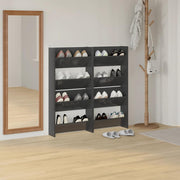 Vidaxl wandschoenenkasten 4 st 60x18x60 cm hout hoogglans grijs - afbeelding 3
