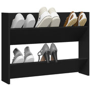 Vidaxl wandschoenenkast 80x18x60 cm bewerkt hout zwart - afbeelding 3