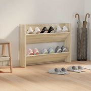 Vidaxl wandschoenenkast 80x18x60 cm bewerkt hout sonoma eikenkleurig - afbeelding 3