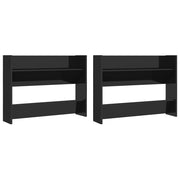 Vidaxl wandschoenenkasten 2 st 80x18x60 cm hout hoogglans zwart - afbeelding 2