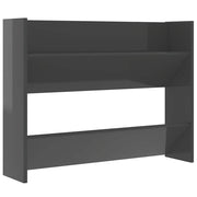 Vidaxl wandschoenenkast 80x18x60 cm bewerkt hout hoogglans grijs - afbeelding 2