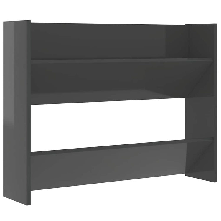 Vidaxl wandschoenenkast 80x18x60 cm bewerkt hout hoogglans grijs