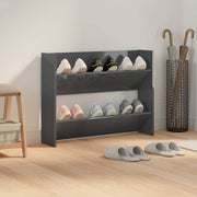 Vidaxl wandschoenenkast 80x18x60 cm bewerkt hout hoogglans grijs - afbeelding 3