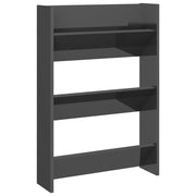 Vidaxl wandschoenenkast 60x18x90 cm bewerkt hout hoogglans grijs - afbeelding 2