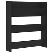 Vidaxl wandschoenenkast 80x18x90 cm bewerkt hout zwart - afbeelding 2