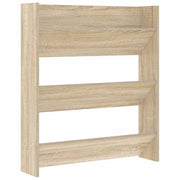 Vidaxl wandschoenenkast 80x18x90 cm bewerkt hout sonoma eikenkleur - afbeelding 2