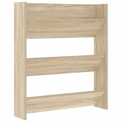 Vidaxl wandschoenenkast 80x18x90 cm bewerkt hout sonoma eikenkleur