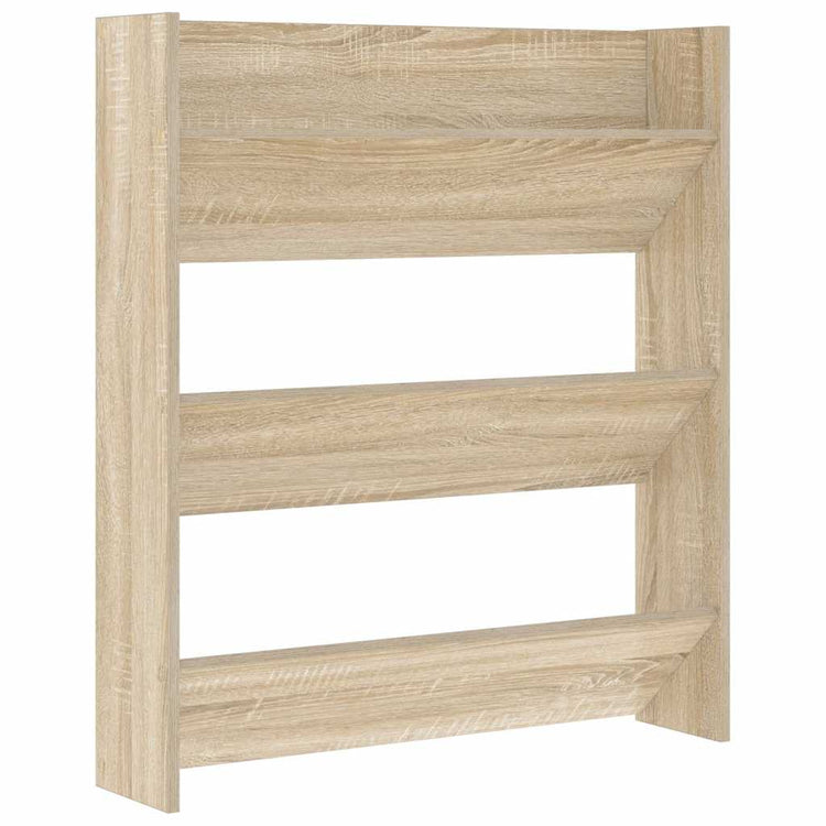 Vidaxl wandschoenenkast 80x18x90 cm bewerkt hout sonoma eikenkleur