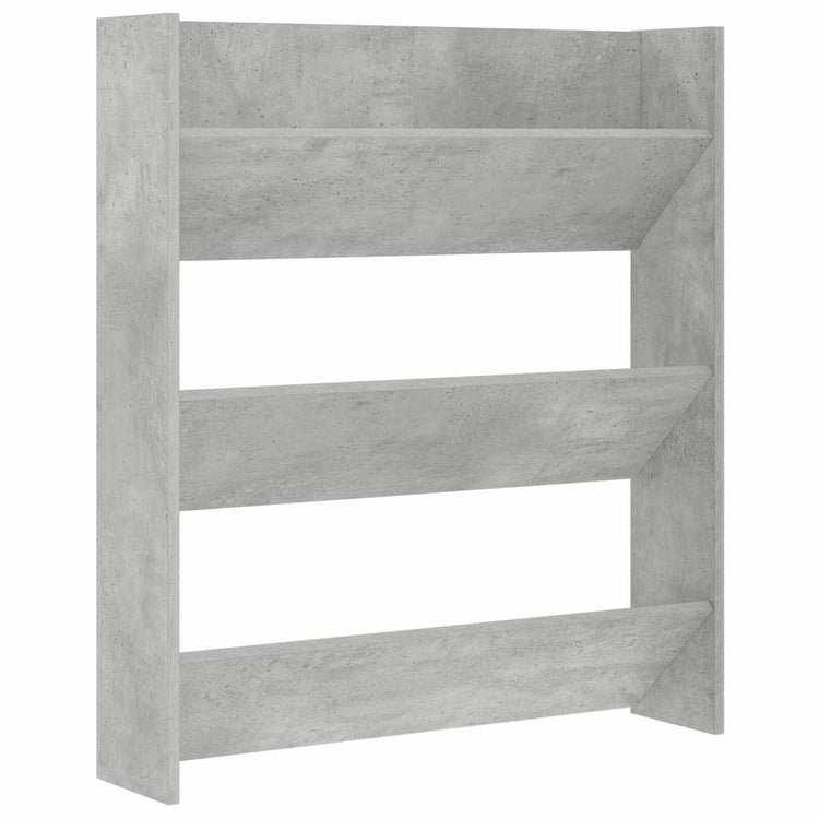 Vidaxl wandschoenenkast 80x18x90 cm spaanplaat betongrijs