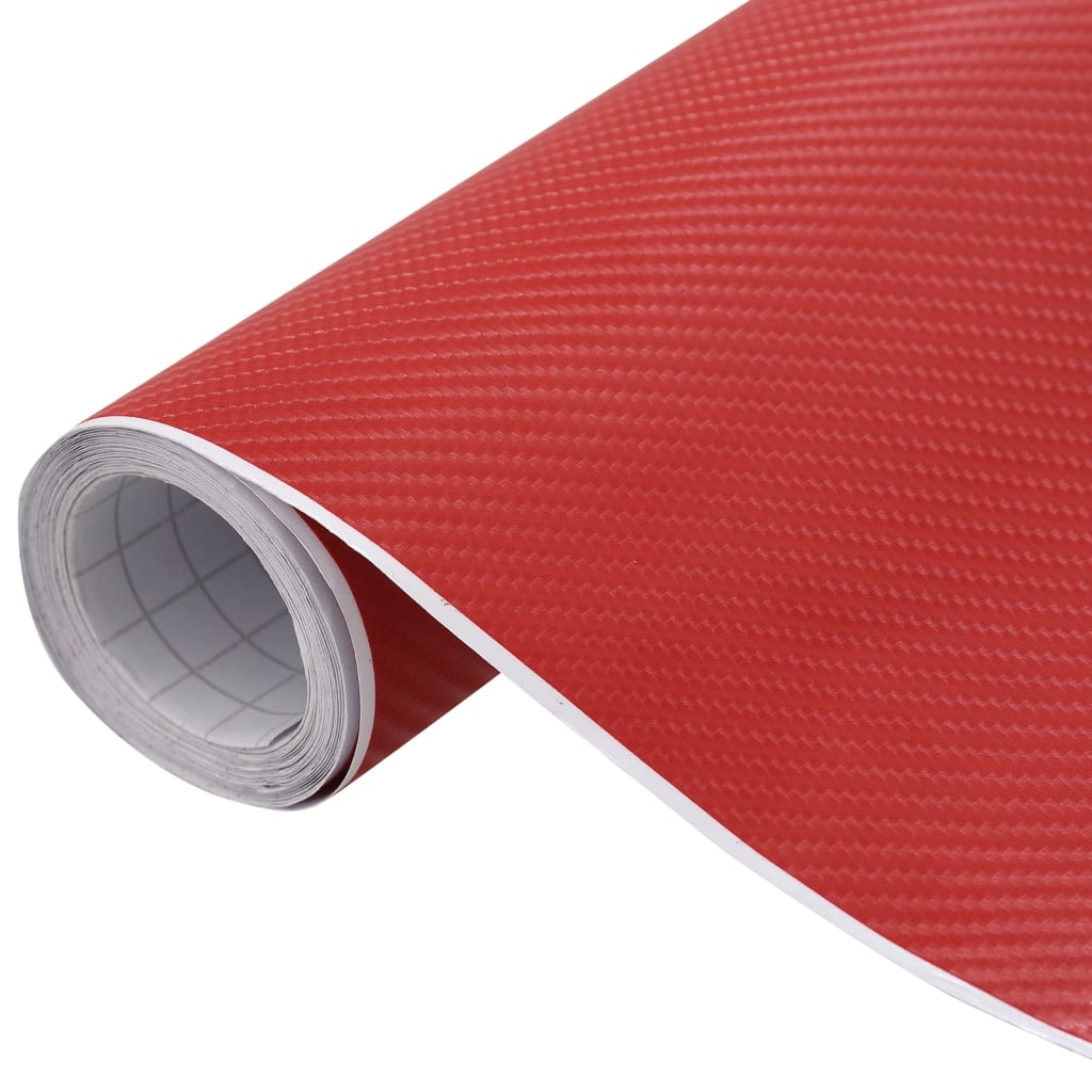 Vidaxl 2 st autofolie 4d 100x150 cm + 50x150 cm rood