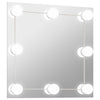 Vidaxl wandspiegel met led-lampen vierkant glas