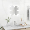 Vidaxl wandspiegel met led-lampen vierkant glas