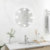 Vidaxl wandspiegel met led-lampen rond glas