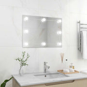 Vidaxl wandspiegel zonder lijst met led-lampen rechthoekig glas - afbeelding 1