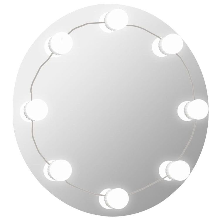 Vidaxl wandspiegel zonder lijst met led-lampen rond glas