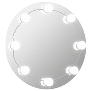 VidaXL Wandspiegel zonder lijst met LED-lampen rond glas - afbeelding 2