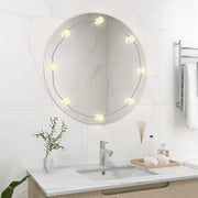 VidaXL Wandspiegel zonder lijst met LED-lampen rond glas - afbeelding 1