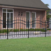 Vidaxl tuinhek woerden met speerpunt zwart 240x100 cm staal - afbeelding 1