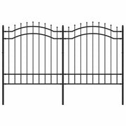 Vidaxl tuinhek woerden met speerpunt zwart 240x125 cm staal - afbeelding 2