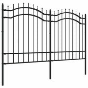 Vidaxl tuinhek woerden met speerpunt zwart 240x125 cm staal - afbeelding 3