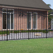 Vidaxl tuinhek woerden met speerpunt zwart 240x150 cm staal - afbeelding 1