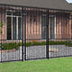 Vidaxl hekpoort met speerpunt zwart 103x175 cm gepoedercoat staal