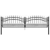 Vidaxl hekpoort kampen met speerpunt zwart 302x78 cm staal - afbeelding 3