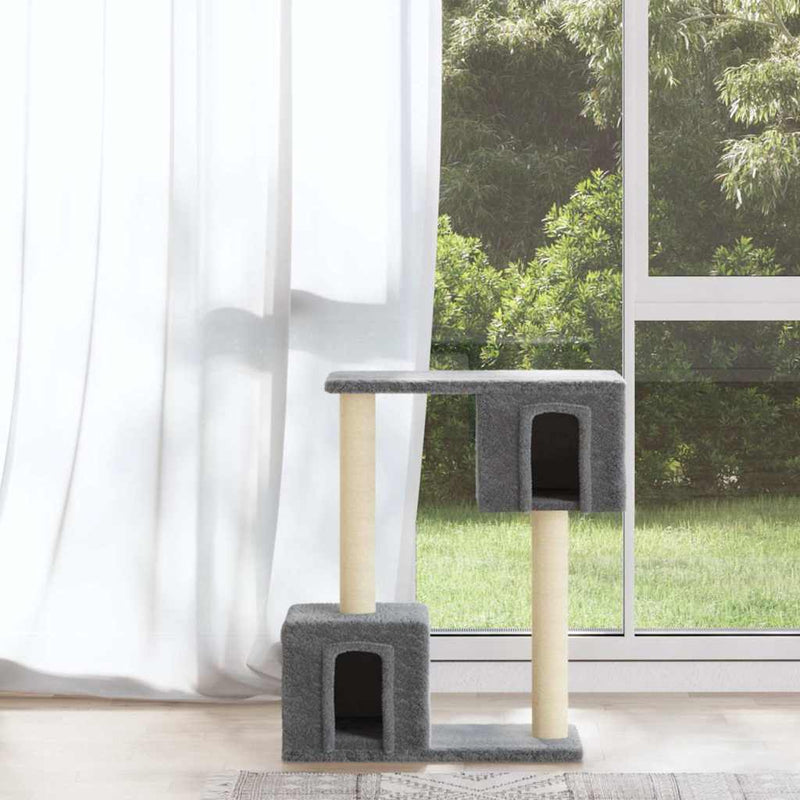 Vidaxl kattenkrabpaal met sisal krabpalen 60 cm lichtgrijs