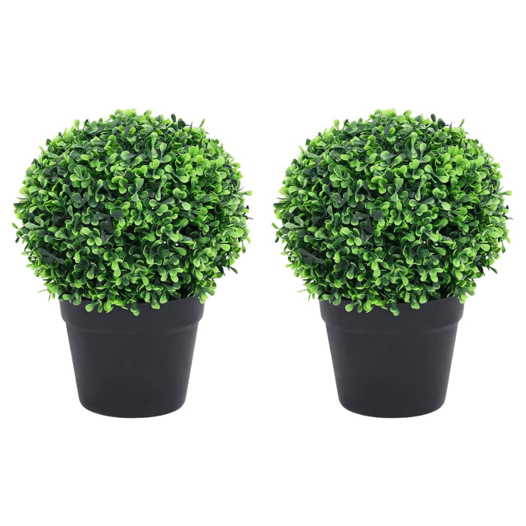 Vidaxl kunstplanten met pot 2 st buxus bolvorming 32 cm groen