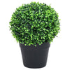Vidaxl kunstplanten met pot 2 st buxus bolvorming 27 cm groen
