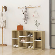 VidaXL Schoenenbank 103x30x54,5 cm bewerkt hout wit sonoma eikenkleur - afbeelding 1