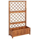 Vidaxl plantenbak verhoogd met latwerk 85x38x150 cm massief acaciahout - afbeelding 2