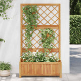 Vidaxl plantenbak verhoogd met latwerk 85x38x150 cm massief acaciahout - afbeelding 3