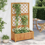 Vidaxl plantenbak verhoogd met latwerk 85x38x150 cm massief acaciahout - afbeelding 1